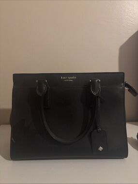 kate spade black satchel with top handles